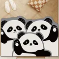 Cute cartoon panda patterned PVC leather doormat with non-slip irregular edge design - 40*60cm / Cute Panda