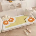 Modern cream style floral sofa cushion mat with Have A Nice Day text for living room decor - 40*40cm / Fresh Nier Style-E (Orange Sunflower)
