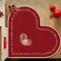 Elegant red heart-shaped non-slip wedding carpet door mat for home entryway floor - 60*60cm / Heart Entrance Mat - Pattern D