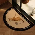 Zerbino vintage antiscivolo semicircolare con decoro ghepardo e scritta Relax - semicircolare / 40*60cm (Modello Standard 2.5mm) / Leopardo