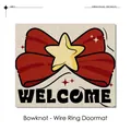 Durable silk loop welcome mat with red bowknot design and anti-slip PVC backing - 40*60cm / Red Bowknot Yellow Star Style (D)