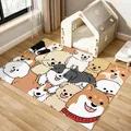 Durable waterproof PVC pet floor mat with cute cartoon dog pattern for indoor spaces - Woof Dog Group-A
