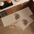 Diatom mud kitchen mat set in Morandi style featuring abstract leaf and botanical prints - 40x60cm / Quiet Leaf (Morandi Color)