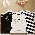 Adorable cartoon bear printed PVC leather non-slip entry door mat for cozy home decor - 40*60cm / Cute Bear