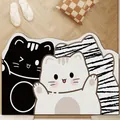 Paillasson d'entrée décoratif antidérapant en cuir PVC avec chats de dessin animé - 40*60cm / Moe Cats