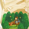 Tappetino in PVC antiscivolo a tema foresta con simpatico orso e volpe a fumetti - 40*60cm / Sinfonia Notte Stellata