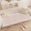 Modern cream style pink and white wave edge non-slip Dornier sofa cushion seat mat - 40*40cm / Light Pink with White Scalloped Edge (清新尼尔款-G)