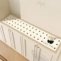 Tappetino per mobile stile crema impermeabile con pois e fiocco per ingresso e credenza - Fiocco nero a pois