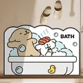 Tappetino bagno assorbente orso cartone animato carino antiscivolo per doccia - Alieno / 40x60cm (Absorbent Leather) / Bagno di Bolle