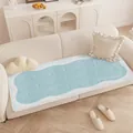 Modern cream-style non-slip sofa cushion featuring a blue wave pattern and Home quote text - 40*40cm / Fresh Nier Style-I