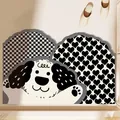 Tappetino da bagno antiscivolo carino con motivo a cane e cuori per arredamento bagno - 40x60cm (Pelle Assorbente) / Tre Cani