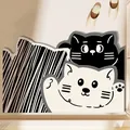 Tappetino da bagno assorbente con simpatico gatto bianco e nero per la casa - 40x60cm (Pelle Assorbente) / Tre Gatti