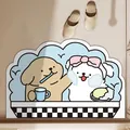 Tappetino da bagno con cane cartone animato, assorbente e antiscivolo per il bagno - Lavarsi il viso