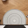 Semi-circular bohemian indoor doormat with non-slip PVC silk loop for entryway - 60*90cm / Simple Prime Pattern - Semicircle