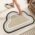 Tappetino da bagno assorbente vintage a forma di nuvola con motivi geometrici - Stile Moderno (Forma di Nuvola) / 40x60cm (Stile Standard) / Beige