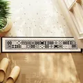 Tapis de couloir antidérapant en cuir avec motif de carreaux géométriques noir et blanc chic - 20x60cm / Style de carreaux géométriques (N)