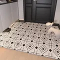 Non-slip silk loop entryway floor mat with modern geometric pattern for indoor use - 40*60cm / Mystery Rhombus Line