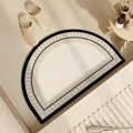 Tappetino da bagno semicircolare retrò assorbente con retro antiscivolo per entrata - Stile Bagno Piacevole (Semicerchio) / 40x60cm / Beige