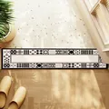 Tapis de seuil antidérapant moderne à motif géométrique noir et blanc pour l'entrée - 20x60cm / Carreau Géométrique Minimaliste (O)