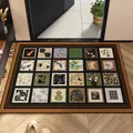 Tappeto d'ingresso vintage in PVC con superficie in pelle antiscivolo e patchwork - Rettangolo / 50x80cm / Fascino Vintage