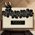 Elegant beige French floral entrance doormat with non-slip silk loop texture design - 40*60cm / Light Base - Night Flower