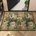 Tappetino d'ingresso in pelle PVC con motivo orientale vintage, antiscivolo e lavabile. - Verde Selvaggio