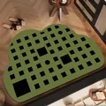 Alfombra de baño absorbente de tierra de diatomeas verde vintage con forma de nube y diseño - Orden Verde Bosque - Forma de Nube