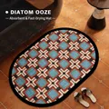 Tapis de bain absorbant en boue de diatomée avec motif géométrique rétro pour bain - 40x60cm / Ciel Étoilé - Ovale