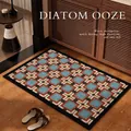 Tapis de bain en terre de diatomée rétro, absorbant, séchage rapide, antidérapant - 40x60cm / Ciel Étoilé - Carré