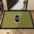 Zerbino vintage in PVC verde oliva con motivo floreale e testo Happy Every Day. - Onde Floreali Fragranti