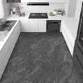 Dark grey marble pattern PVC kitchen floor mat, waterproof and non-slip large area cover - 50*80cm / Ink Marble Grey