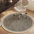 Vintage style round office chair mat with herringbone texture for floor protection - Diameter 60cm / Grey Rhombus