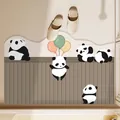Non-slip absorbent bathroom floor mat featuring cute cartoon panda and balloons design - 40*60cm / Panda Climbing Style C