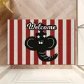 Zerbino a righe rosse e bianche tema circo con elefante cartoon e testo Welcome - 40*60cm / Stile Elefante a Strisce