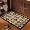 Tapis de bain en terre de diatomée à carreaux vintage, séchage rapide et antidérapant - Luxe Minimaliste - Carré