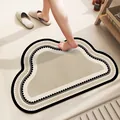 Tappetino da bagno assorbente beige a forma di nuvola con fondo antiscivolo - Stile Ritmico (Forma di Nuvola) / 40x60cm (Stile Standard) / Beige