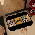 Alfombra de baño negra vintage de tierra de diatomeas con estampados de leopardo - Sombra de Leopardo Oscuro - Ondulado