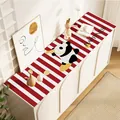 Tapete de cuero impermeable para aparador con diseño de panda y rayas estilo crema - Patrón de Panda a Rayas (Estilo B) / 30*40cm