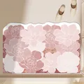 Tappetino da bagno floreale rosa antiscivolo ad asciugatura rapida per la doccia - 40*60cm / Forma di Nuvola / B-Floreale Rosa e Bianco