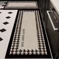 Alfombra de cocina moderna con estampado de pata de gallo en terciopelo belga - 40*60cm / Patrón Pata de Gallo