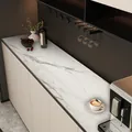 Luxurious waterproof marble pattern leather mat for entryway and wine cabinet protection - 30*80cm / Marble Light Luxury Style D