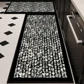 Moderne getextureerde zwart-witte keukenmat met antislip TPR-rug voor extra veiligheid thuis - Regulier / 40*60cm / Modetextuur