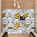 Durable cartoon cat astronaut PVC silk loop door mat with space theme for home entrance - Cartoon Astronaut Cat Pattern (D) / 40x60cm
