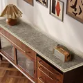 Elegante runner da tavola in pelle impermeabile marrone per credenze in legno rustico - 40*240CM / Stile Lino E
