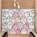 Durable PVC silk loop entrance doormat with cute cartoon pig pattern for home use - Cartoon Pig Pattern (E) / 40x60cm