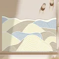 Tappetino da bagno assorbente ad asciugatura rapida con motivo a onde e bordo ondulato - 40*60cm / Forma Ondulata Irregolare / N-Trama Ondulata Astratta