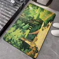 Detailed texture of oil painting style absorbent diatomaceous earth bath mat in bathroom - Spring in Sperling (Rectangle)