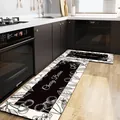 Tapis de cuisine vintage antidérapant avec motif cerises noir et blanc - 40x60cm / Style Abstrait Cuisine-K