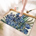 Soft diatomaceous earth bathroom mat featuring a Van Gogh Irises oil painting style print - 40*60cm / Irises (Rectangle)