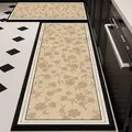 Premium bloemen keukenmatten set met antislip TPR achterzijde voor thuisgebruik - 40*60cm / Licht Floraal